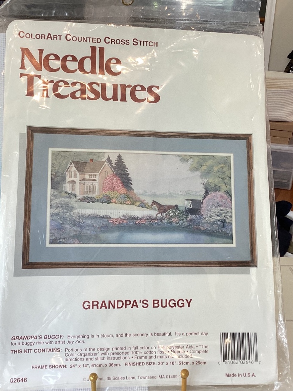 NEW Vintage “Grandpa’s Buggy” Stamped Cross Stitch Kit